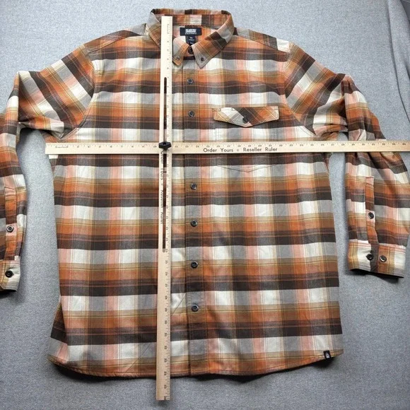 Alaskan Hardgear Boars Nest Flannel Shirt 2XL Tall Brown Plaid Stretch Duluth - Picture 4 of 13